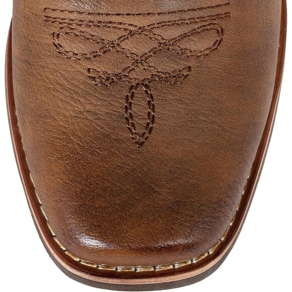 SheSole Women's Western Cowboy Boots Square Toe Mid Calf Cowgirl Boots Brown - Picture 6 of 9